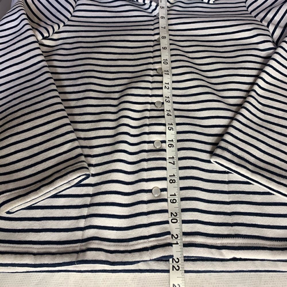 Laura Scott snap button-up striped cardigan sweater size small petite - Picture 9 of 9